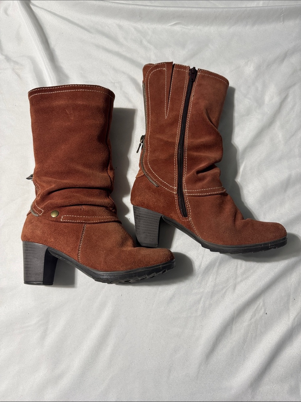Aeros Brown Suede Slouchy Mid-Calf Boots – EU 36 / US 6